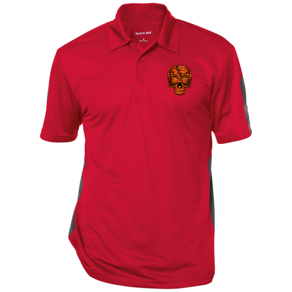 OCC SKULL 1 RED ST695 Performance Textured Three-Button Polo