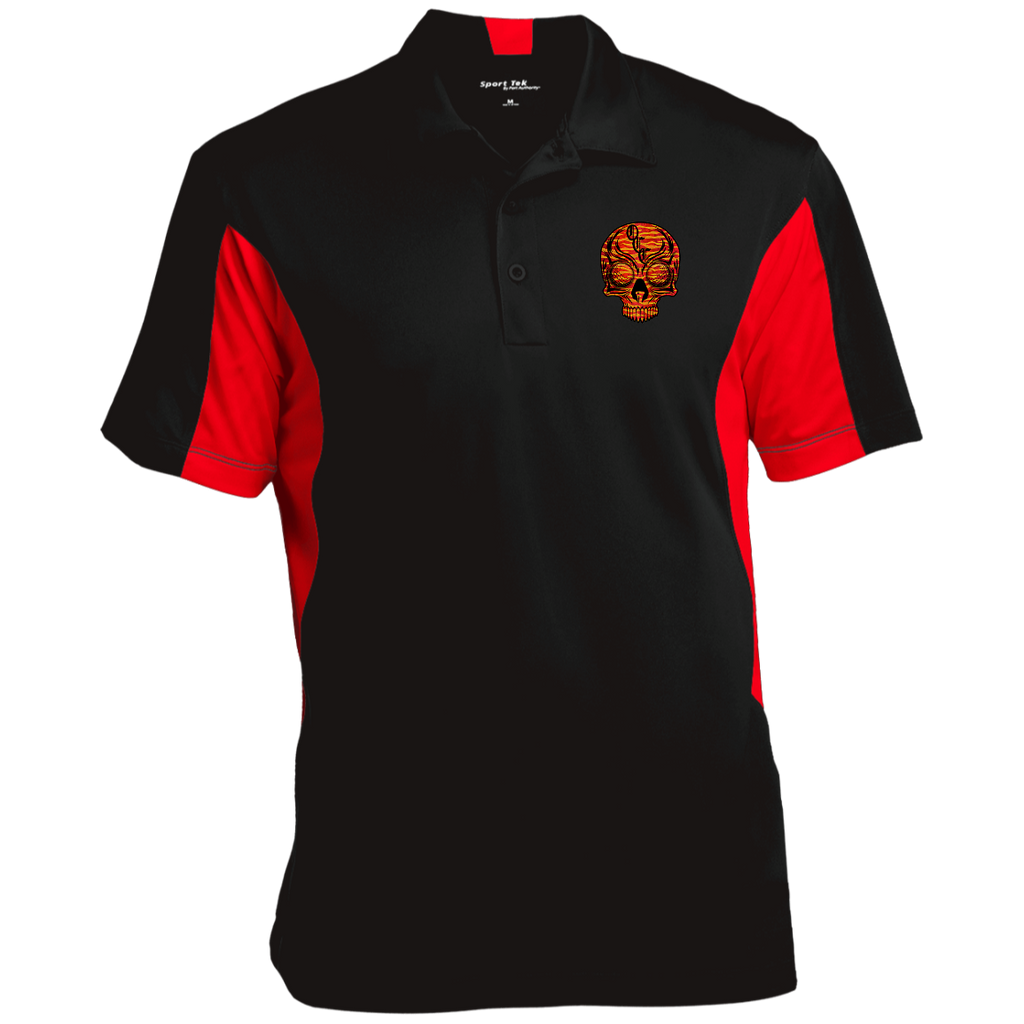 OCC SKULL 1 RED ST655 Men's Colorblock Performance Polo