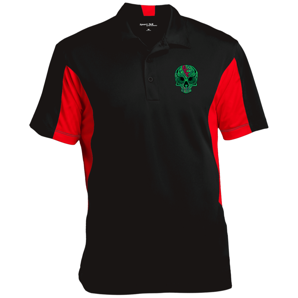 OCC SKULL 1 GRN ST655 Men's Colorblock Performance Polo