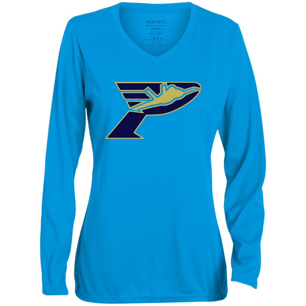 Pima Pilots-Ladies' Moisture-Wicking Long Sleeve V-Neck Tee