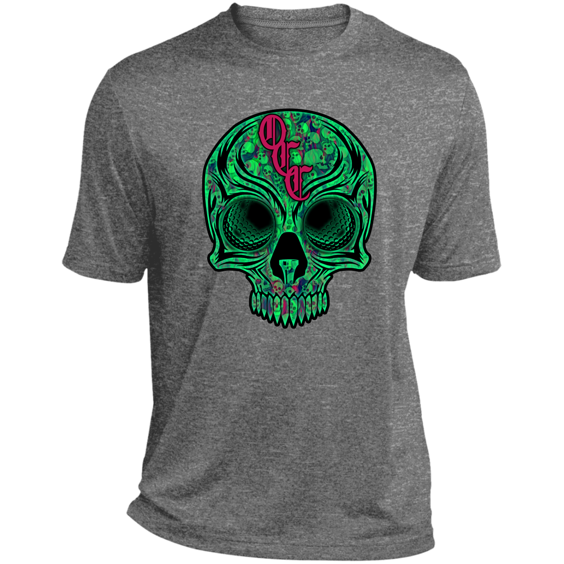 OCC SKULL 1 GRN ST360 Heather Performance Tee