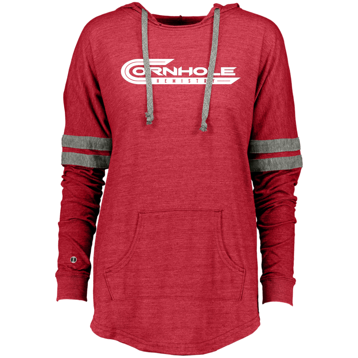 Cornhole Chemistry-Ladies Hooded Low Key Pullover