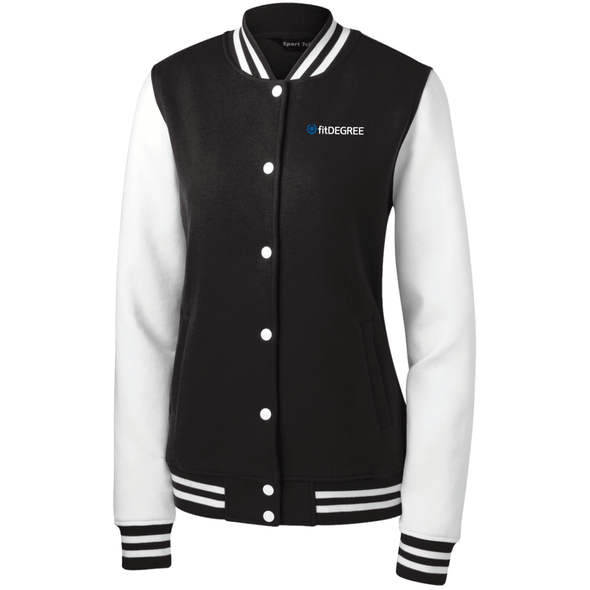 FitDegreeCustCatEMB fitDEGREE-Women's Fleece Letterman Jacket