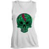 OCC SKULL 1 GRN LST352 Ladies' Sleeveless V-Neck Performance Tee