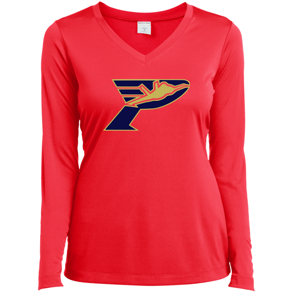Pima Pilots-Ladies’ Long Sleeve Performance V-Neck Tee