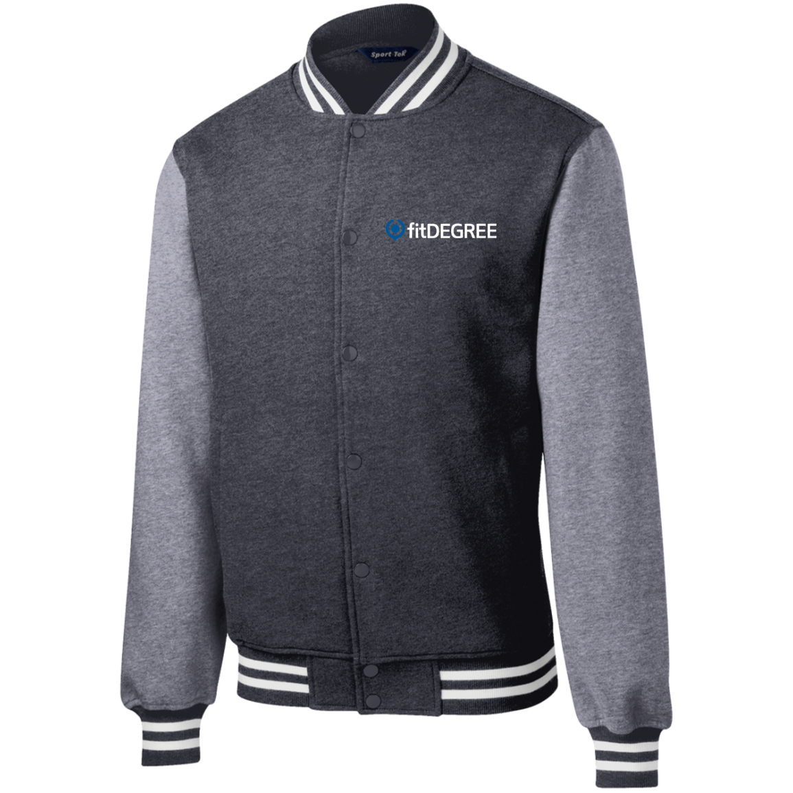FitDegreeCustCatEMB fitDEGREE-Fleece Letterman Jacket