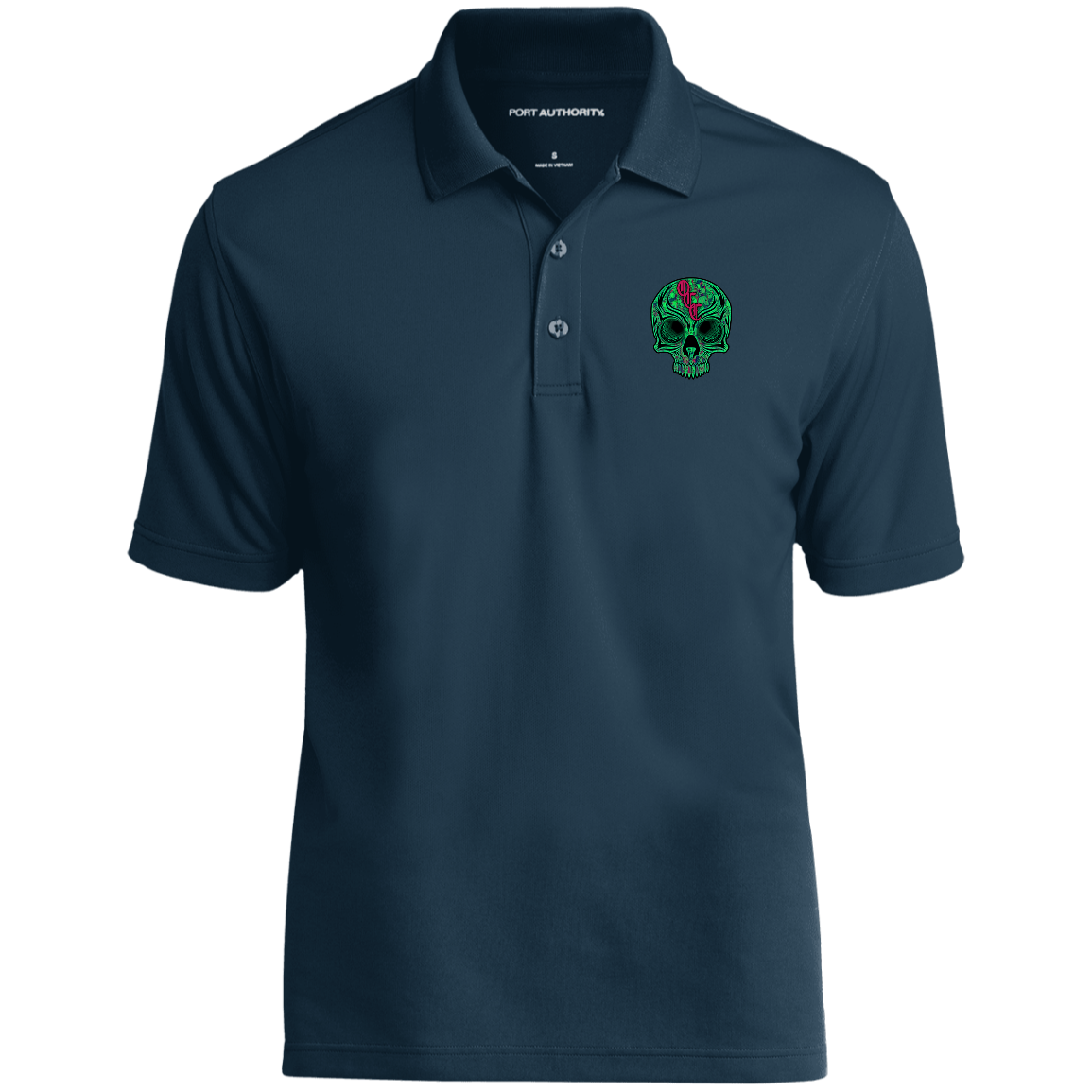 OCC SKULL 1 GRN K110 Dry Zone UV Micro-Mesh Polo