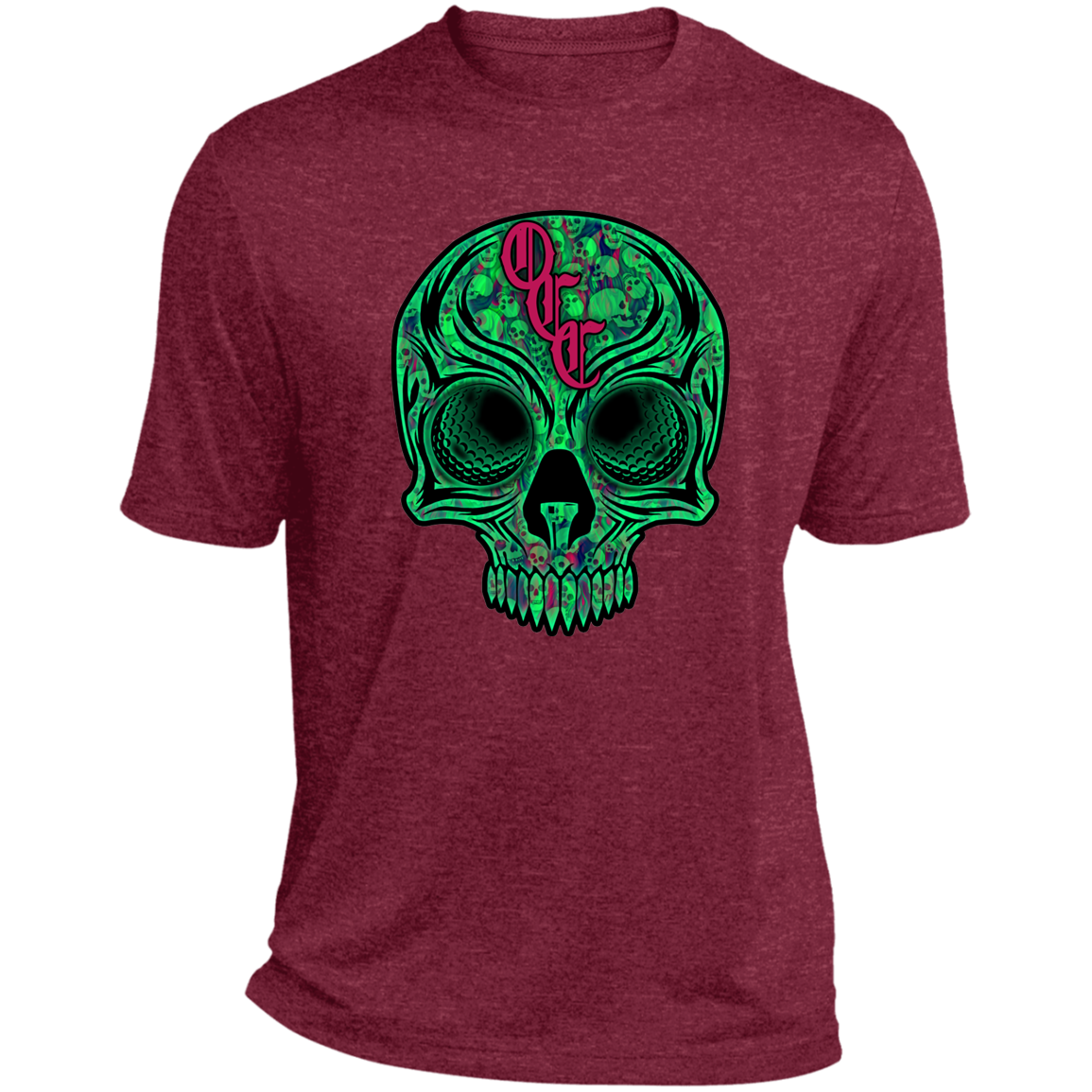 OCC SKULL 1 GRN ST360 Heather Performance Tee