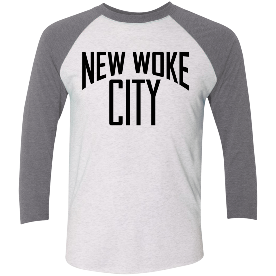 New Woke City-Next Level 6051 Tri-Blend 3/4 Sleeve Raglan T