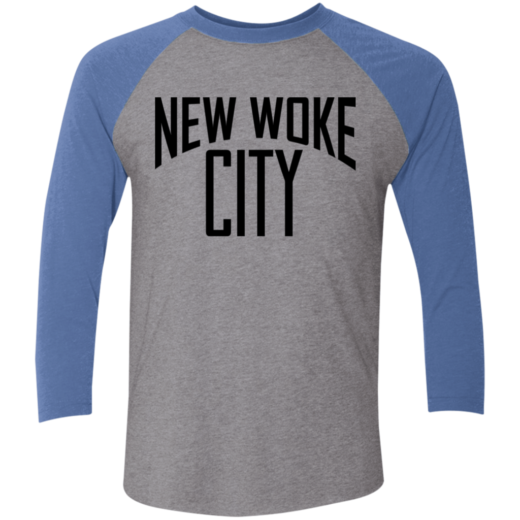 New Woke City-Next Level 6051 Tri-Blend 3/4 Sleeve Raglan T