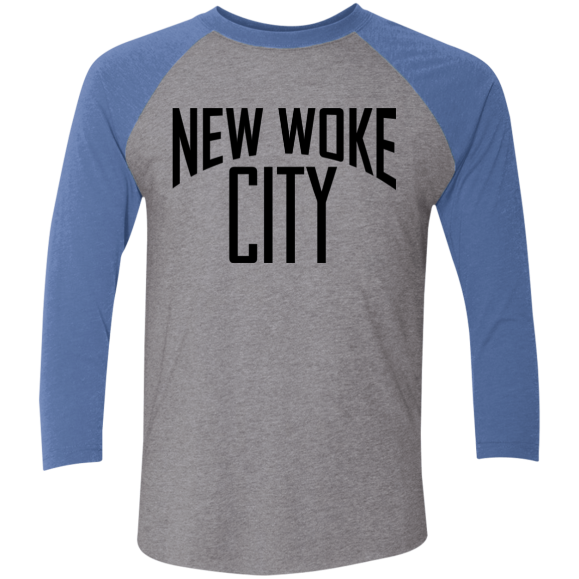 New Woke City-Next Level 6051 Tri-Blend 3/4 Sleeve Raglan T