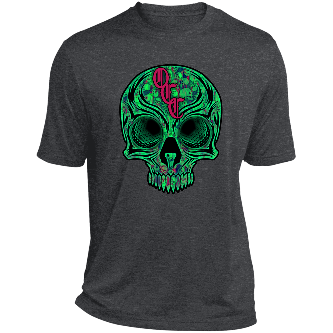 OCC SKULL 1 GRN ST360 Heather Performance Tee