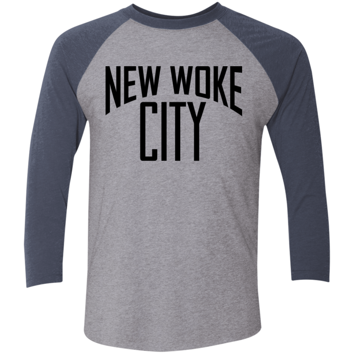 New Woke City-Next Level 6051 Tri-Blend 3/4 Sleeve Raglan T