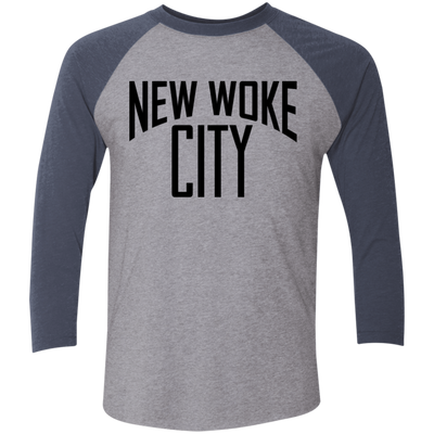 New Woke City-Next Level 6051 Tri-Blend 3/4 Sleeve Raglan T