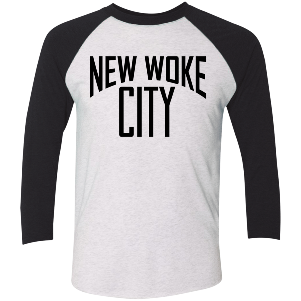 New Woke City-Next Level 6051 Tri-Blend 3/4 Sleeve Raglan T