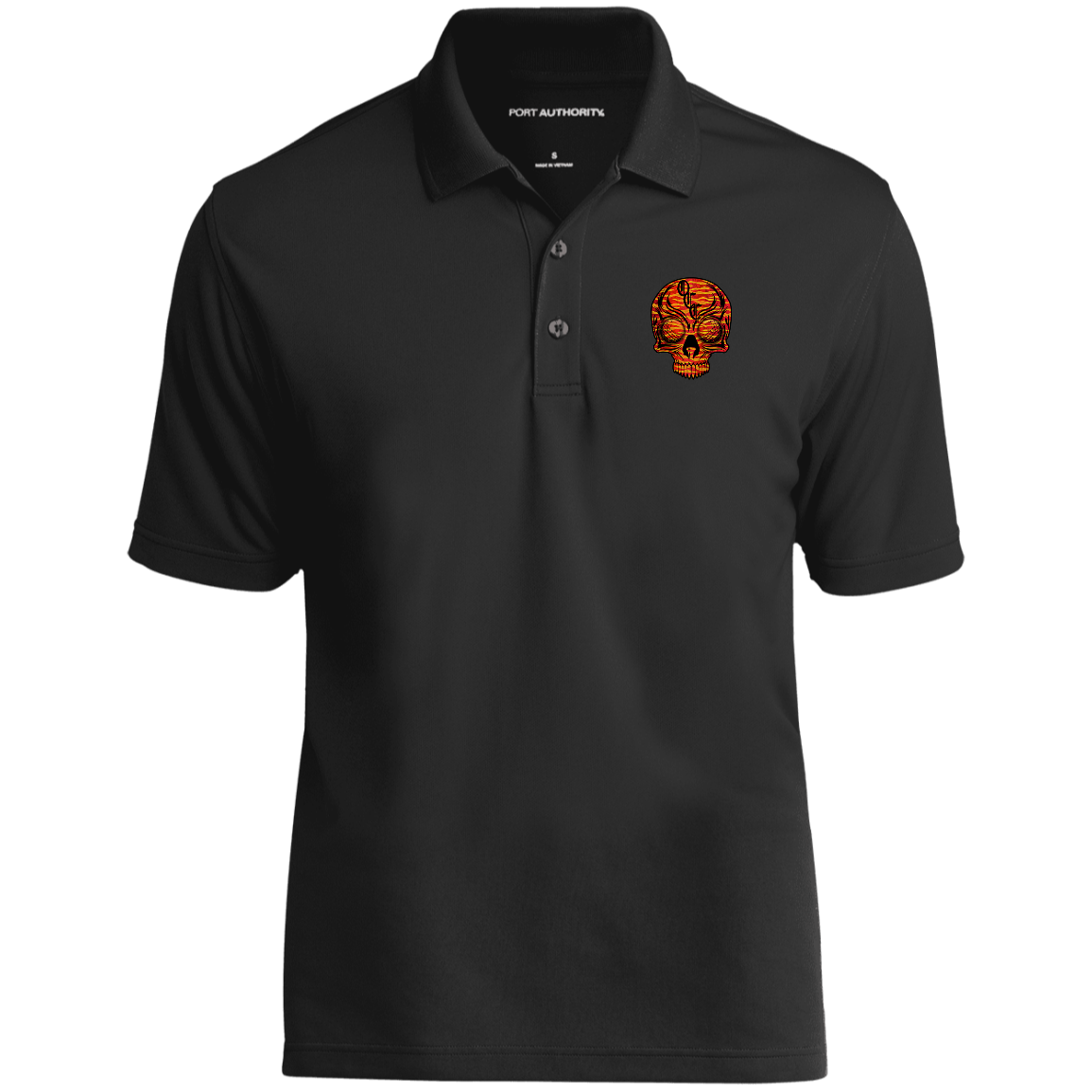 OCC SKULL 1 RED K110 Dry Zone UV Micro-Mesh Polo