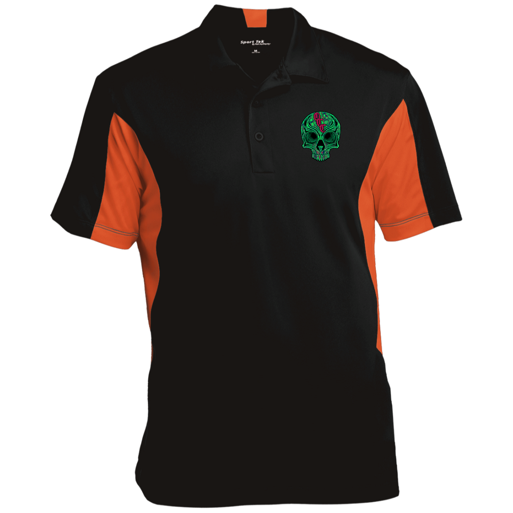 OCC SKULL 1 GRN ST655 Men's Colorblock Performance Polo