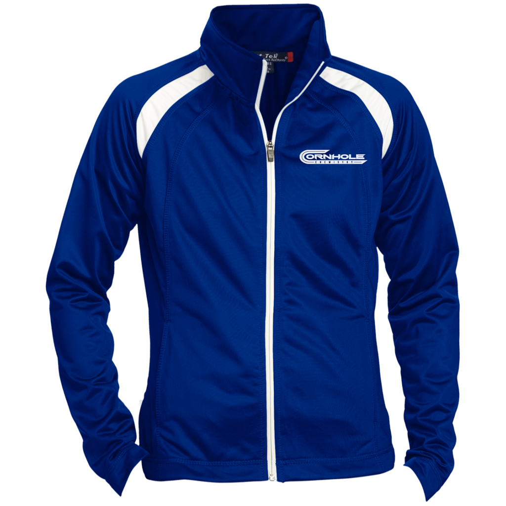 Cornhole Chemistry-Ladies' Raglan Sleeve Warmup Jacket