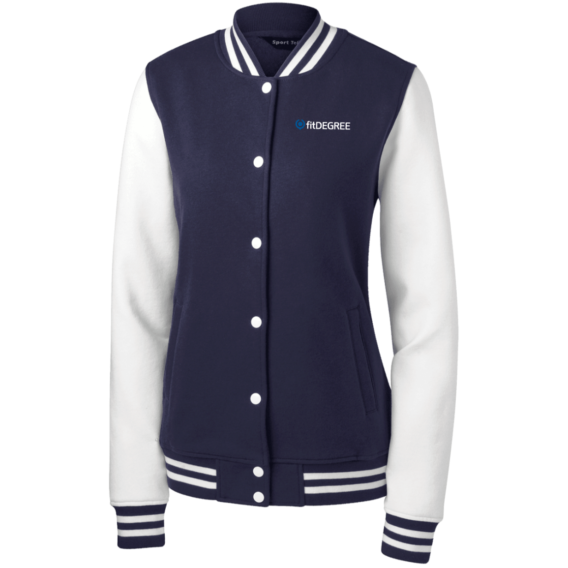 FitDegreeCustCatEMB fitDEGREE-Women's Fleece Letterman Jacket