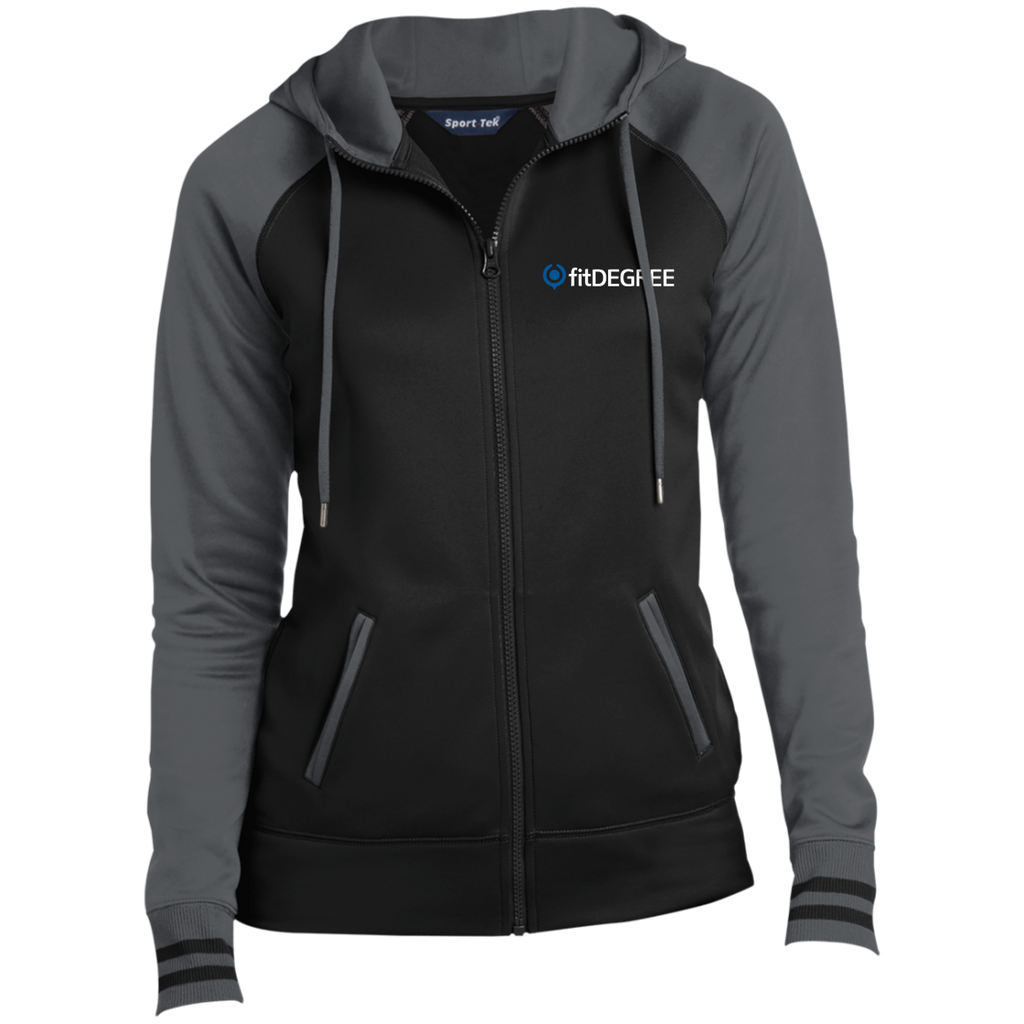 FitDegreeCustCatEMB fitDEGREE-Ladies' Moisture Wick Hooded Jacket