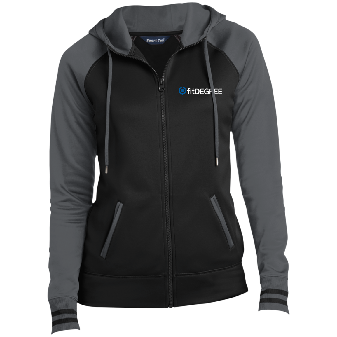 FitDegreeCustCatEMB fitDEGREE-Ladies' Moisture Wick Hooded Jacket