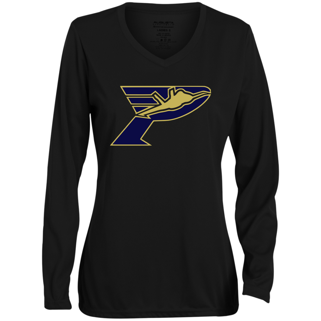 Pima Pilots-Ladies' Moisture-Wicking Long Sleeve V-Neck Tee