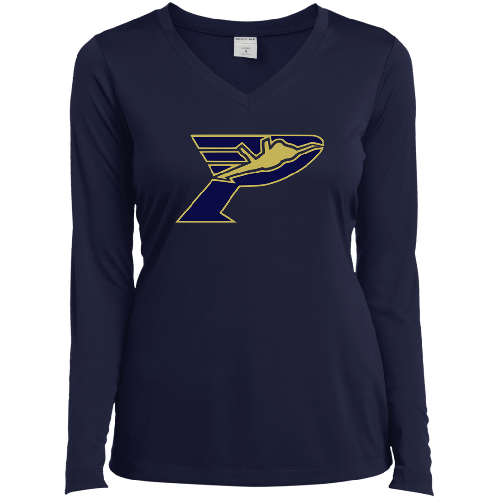 Pima Pilots-Ladies’ Long Sleeve Performance V-Neck Tee