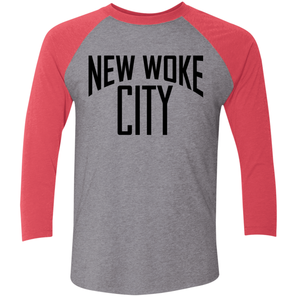 New Woke City-Next Level 6051 Tri-Blend 3/4 Sleeve Raglan T