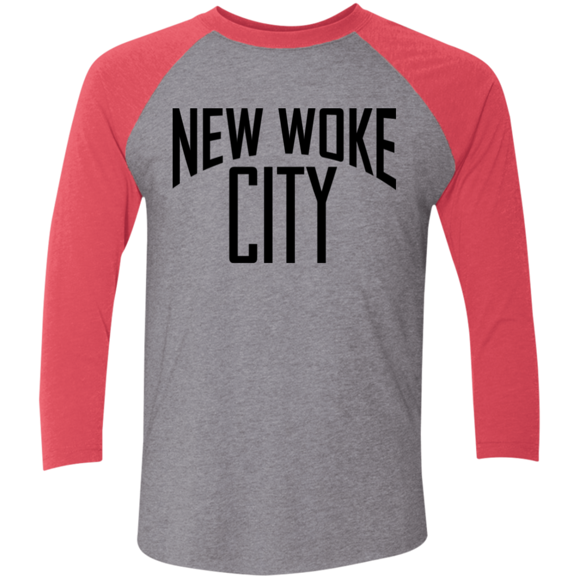 New Woke City-Next Level 6051 Tri-Blend 3/4 Sleeve Raglan T