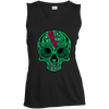 OCC SKULL 1 GRN LST352 Ladies' Sleeveless V-Neck Performance Tee