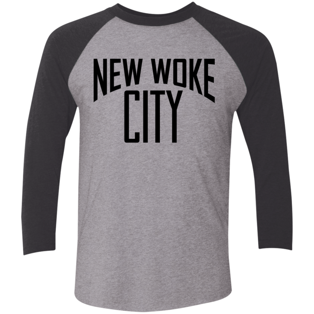 New Woke City-Next Level 6051 Tri-Blend 3/4 Sleeve Raglan T