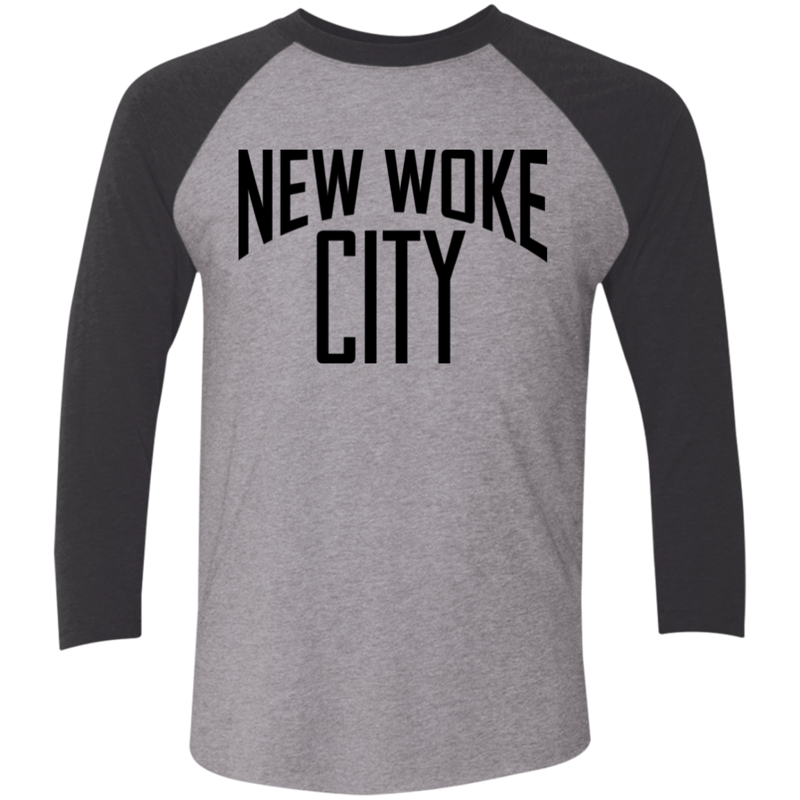 New Woke City-Next Level 6051 Tri-Blend 3/4 Sleeve Raglan T