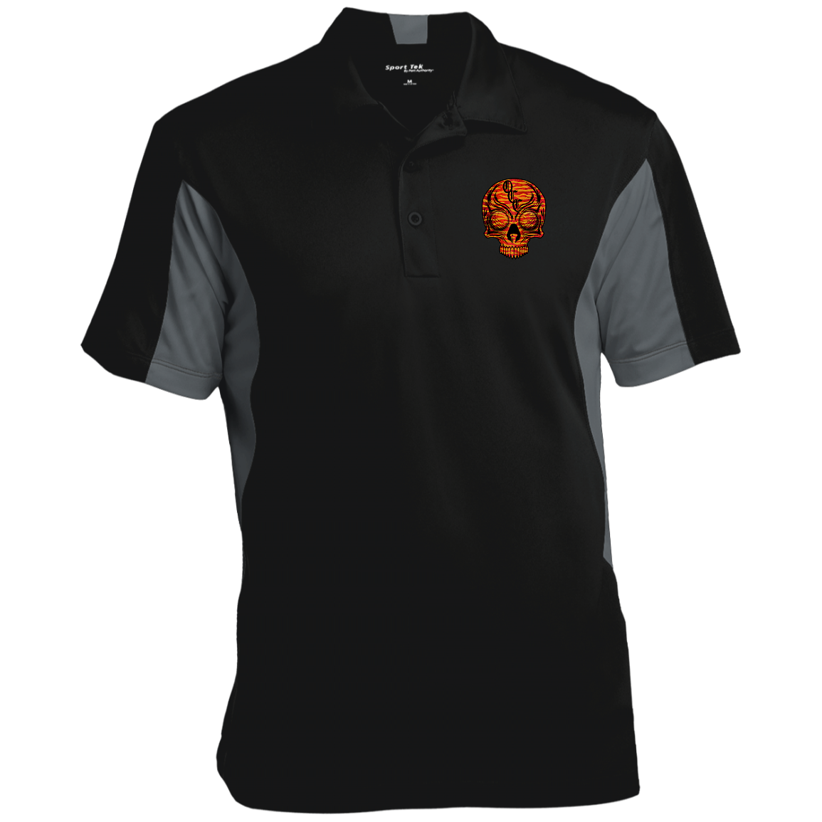 OCC SKULL 1 RED ST655 Men's Colorblock Performance Polo