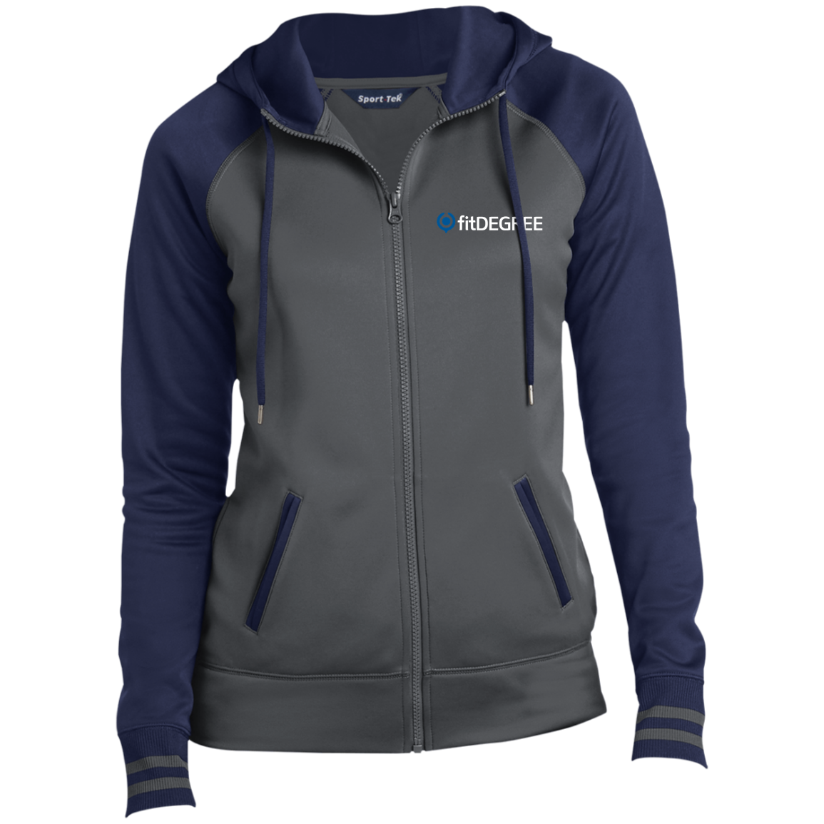 FitDegreeCustCatEMB fitDEGREE-Ladies' Moisture Wick Hooded Jacket