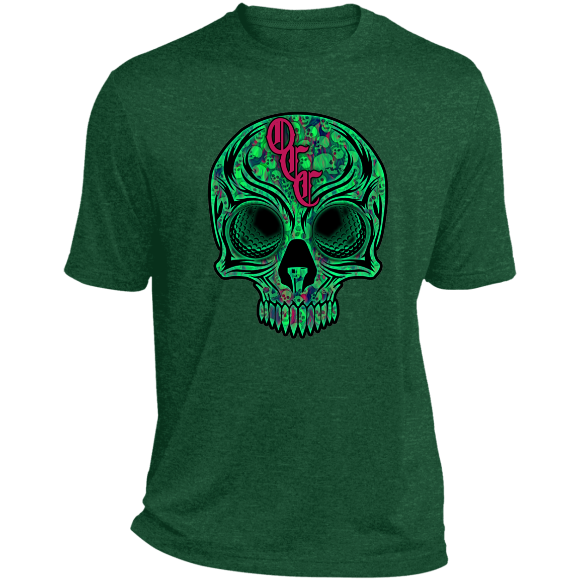 OCC SKULL 1 GRN ST360 Heather Performance Tee