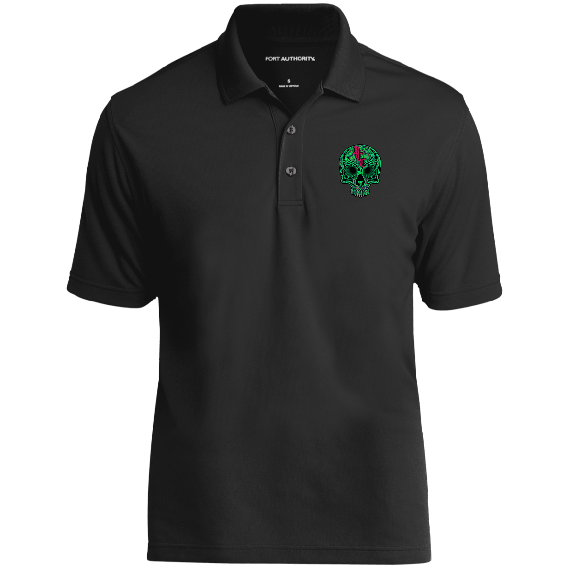 OCC SKULL 1 GRN K110 Dry Zone UV Micro-Mesh Polo