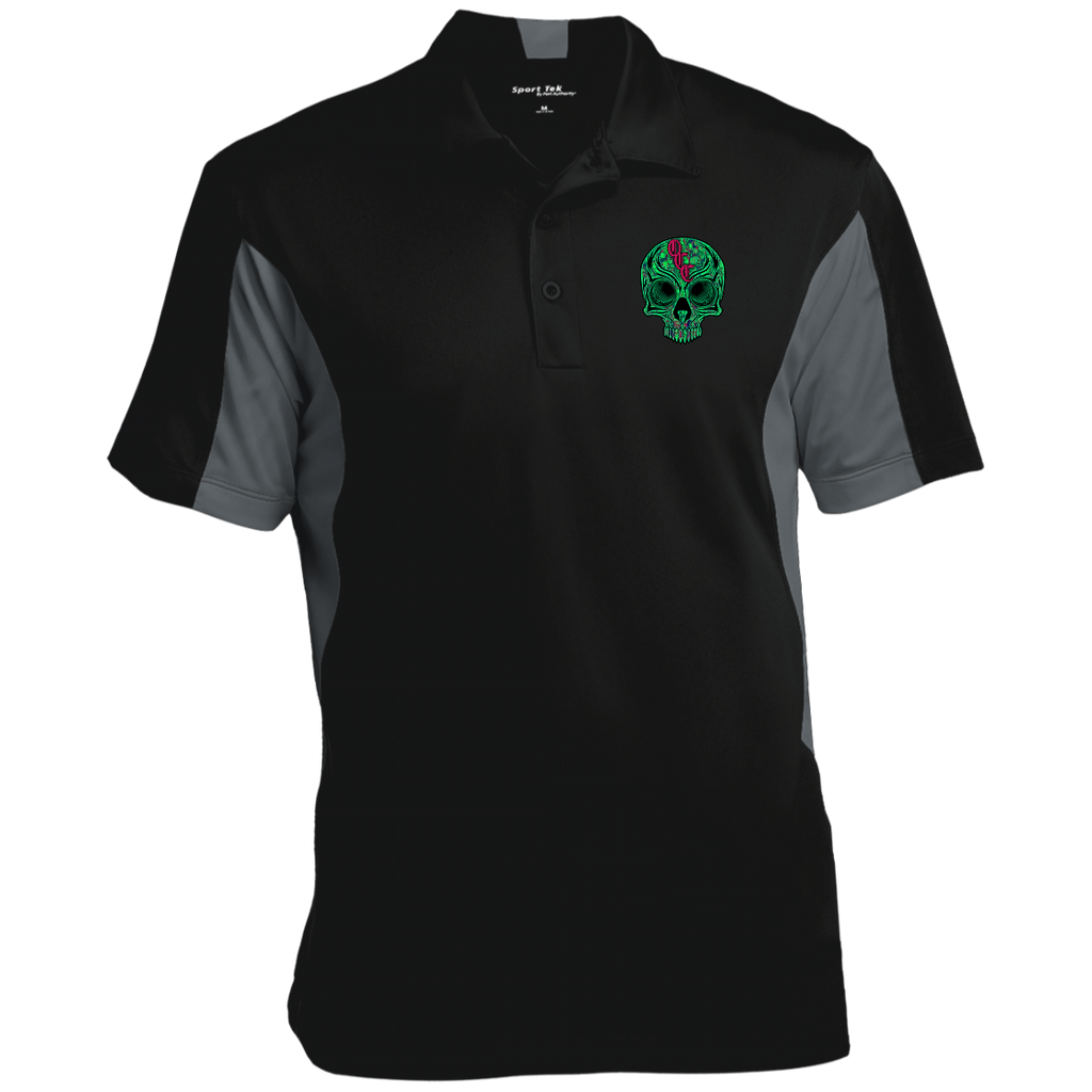 OCC SKULL 1 GRN ST655 Men's Colorblock Performance Polo