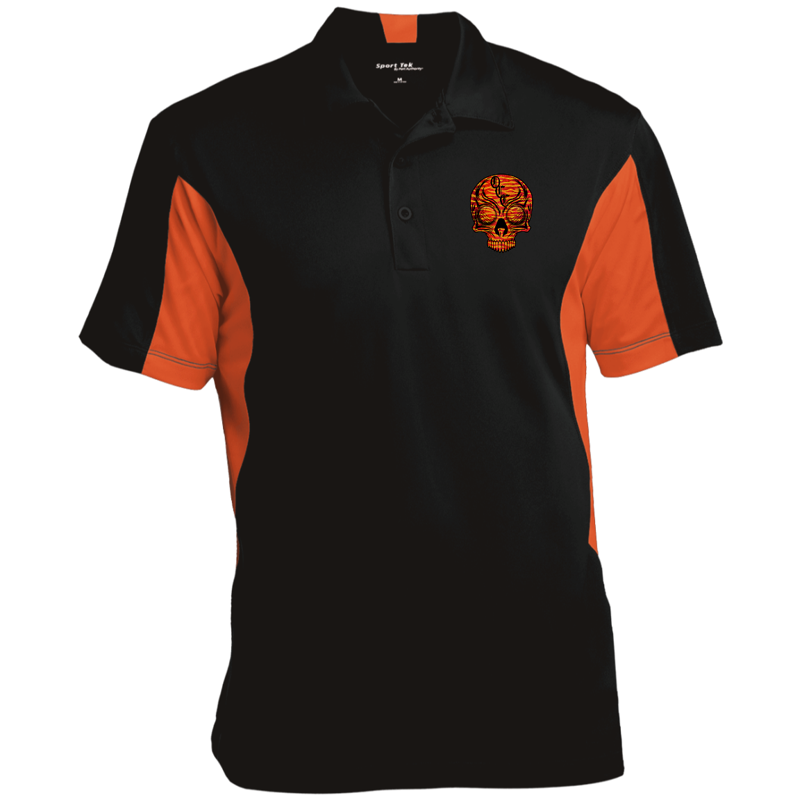 OCC SKULL 1 RED ST655 Men's Colorblock Performance Polo
