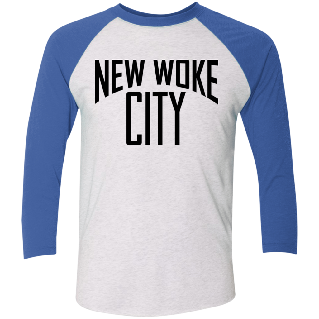 New Woke City-Next Level 6051 Tri-Blend 3/4 Sleeve Raglan T
