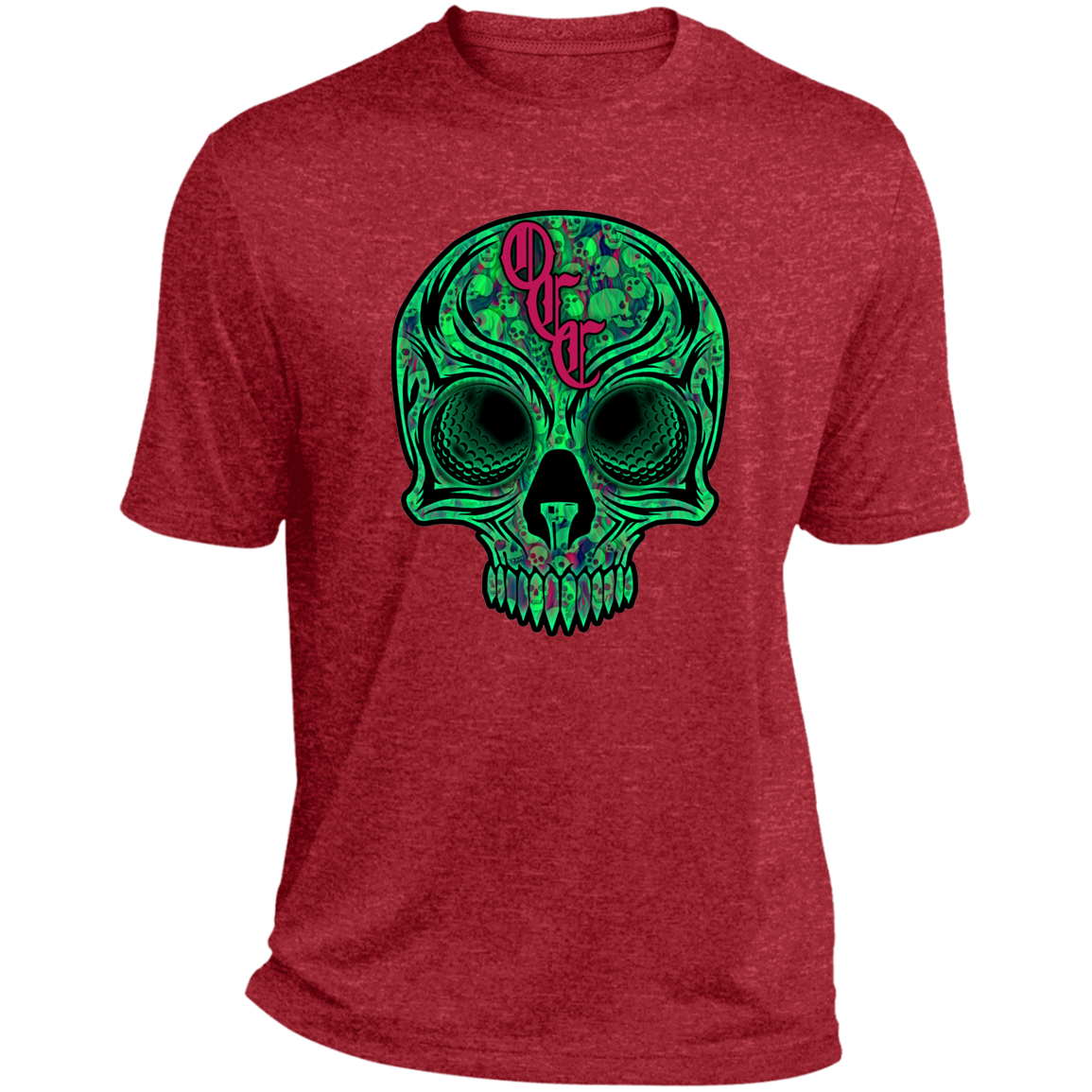 OCC SKULL 1 GRN ST360 Heather Performance Tee