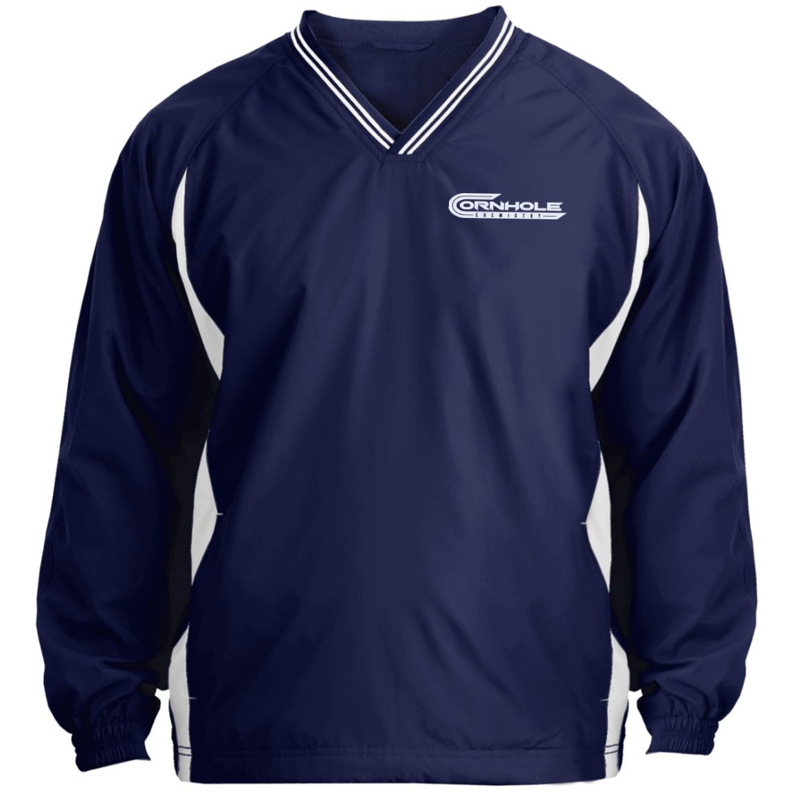 Cornhole Chemistry-Tipped V-Neck Windshirt