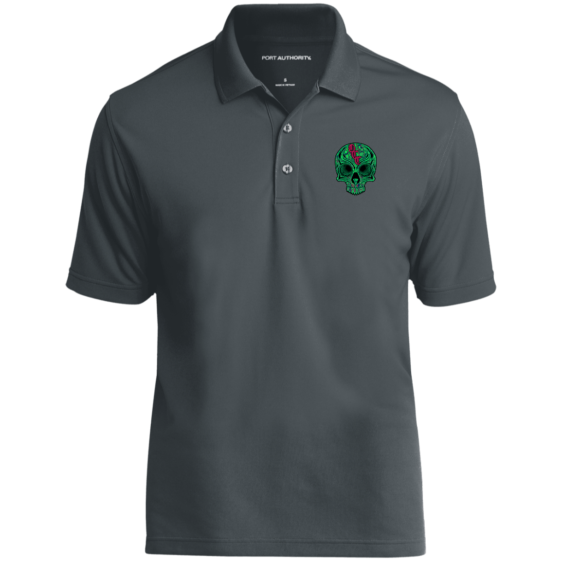 OCC SKULL 1 GRN K110 Dry Zone UV Micro-Mesh Polo