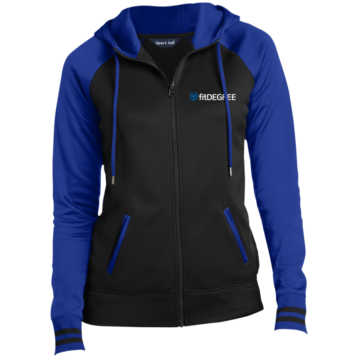FitDegreeCustCatEMB fitDEGREE-Ladies' Moisture Wick Hooded Jacket
