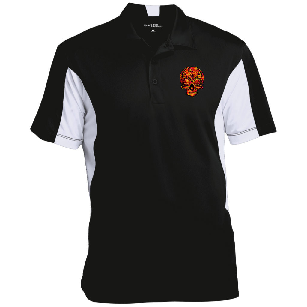 OCC SKULL 1 RED ST655 Men's Colorblock Performance Polo