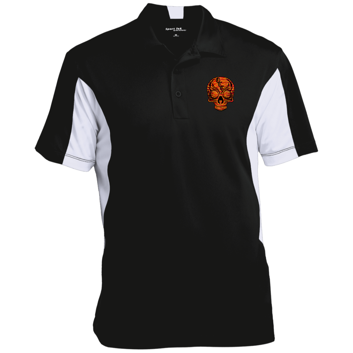 OCC SKULL 1 RED ST655 Men's Colorblock Performance Polo