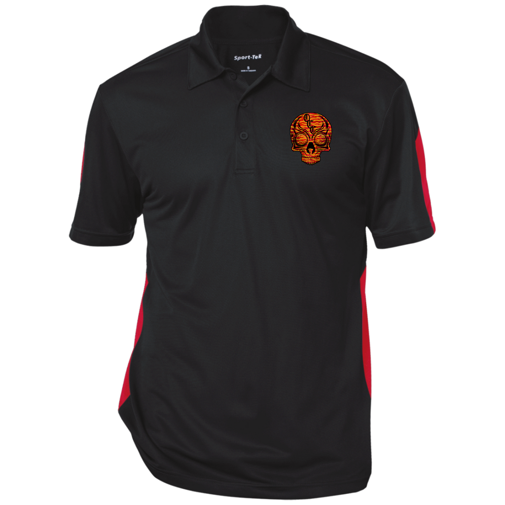 OCC SKULL 1 RED ST695 Performance Textured Three-Button Polo