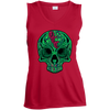 OCC SKULL 1 GRN LST352 Ladies' Sleeveless V-Neck Performance Tee