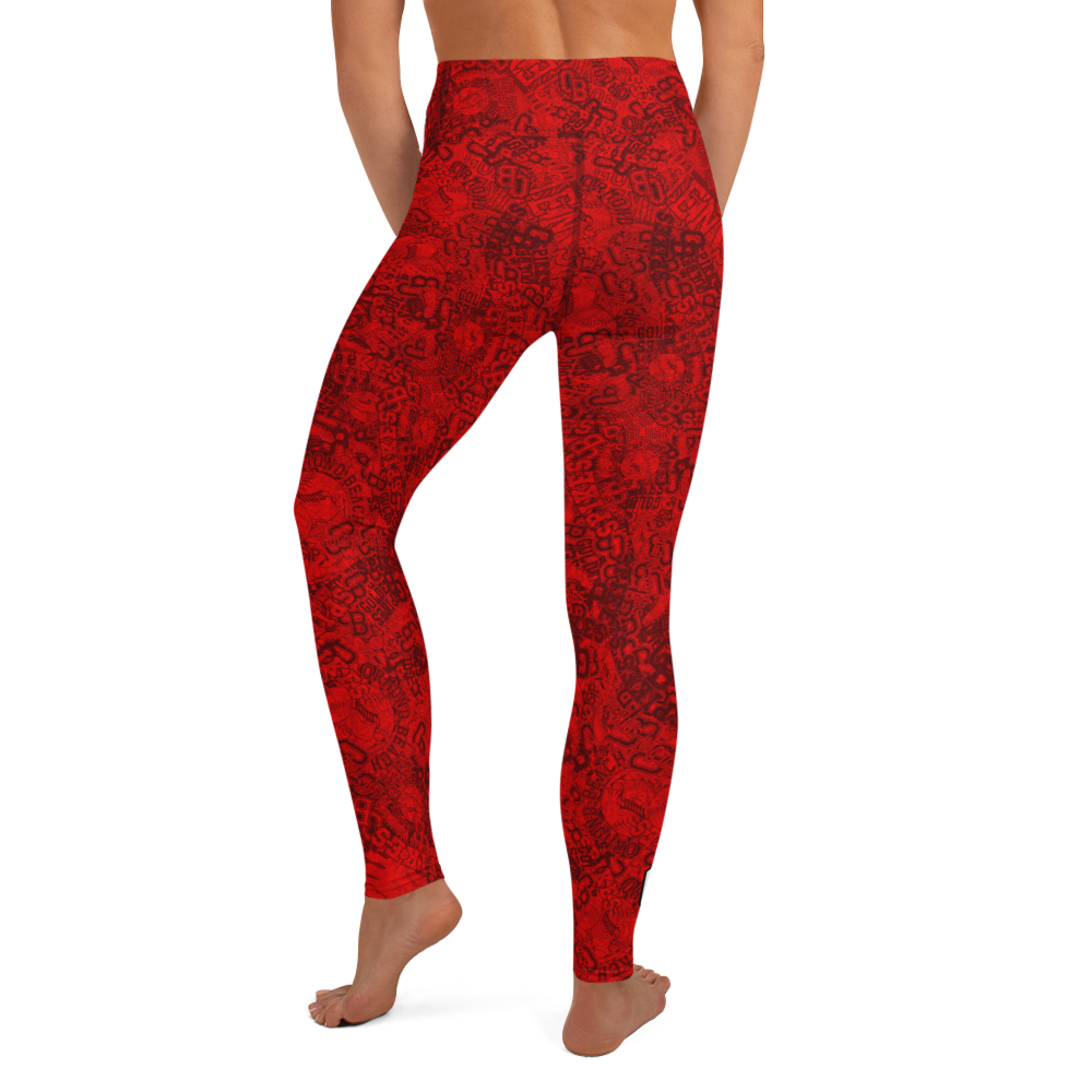 Spikes-Yoga Leggings RED1