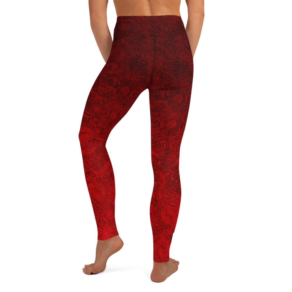 Spikes-Yoga Leggings RED2