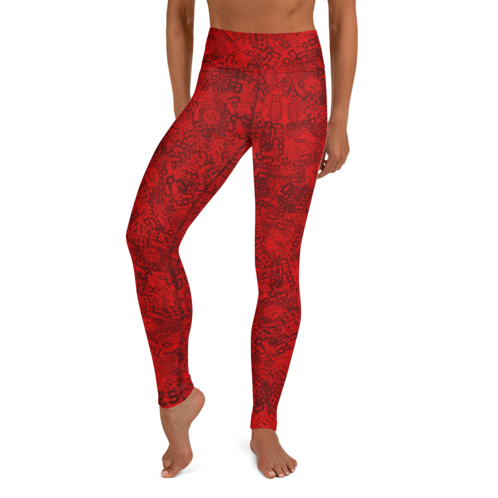 Spikes-Yoga Leggings RED1